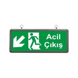 Acil Çıkış LED’li Armatür Sol Aşağı Ok Levhası