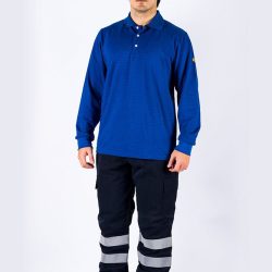Tesafire Static Pro 0015 Antistatik Polo Yaka Uzun Kollu T-shirt